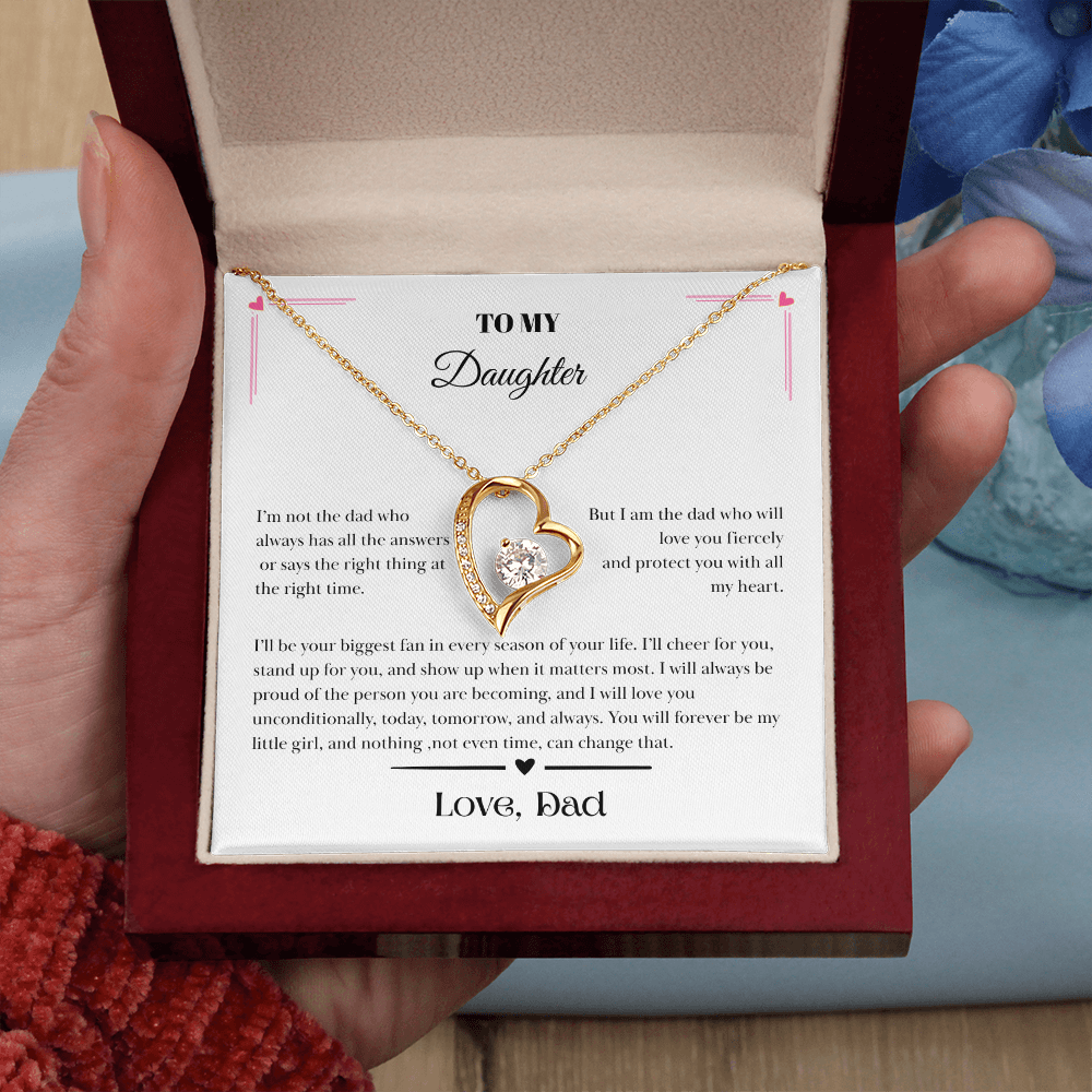 To My Daughter – Love, Dad Message Card Necklace