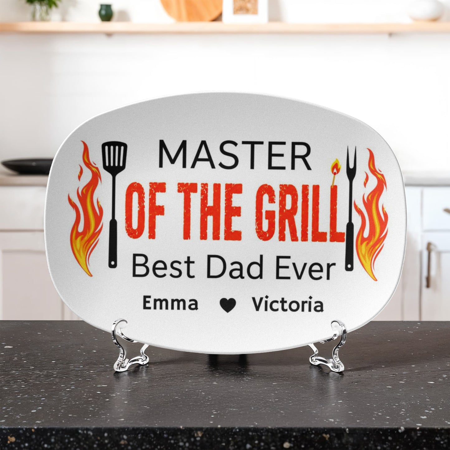 Personalized Master of the Grill Father’s Day Platter – Best Dad Ever