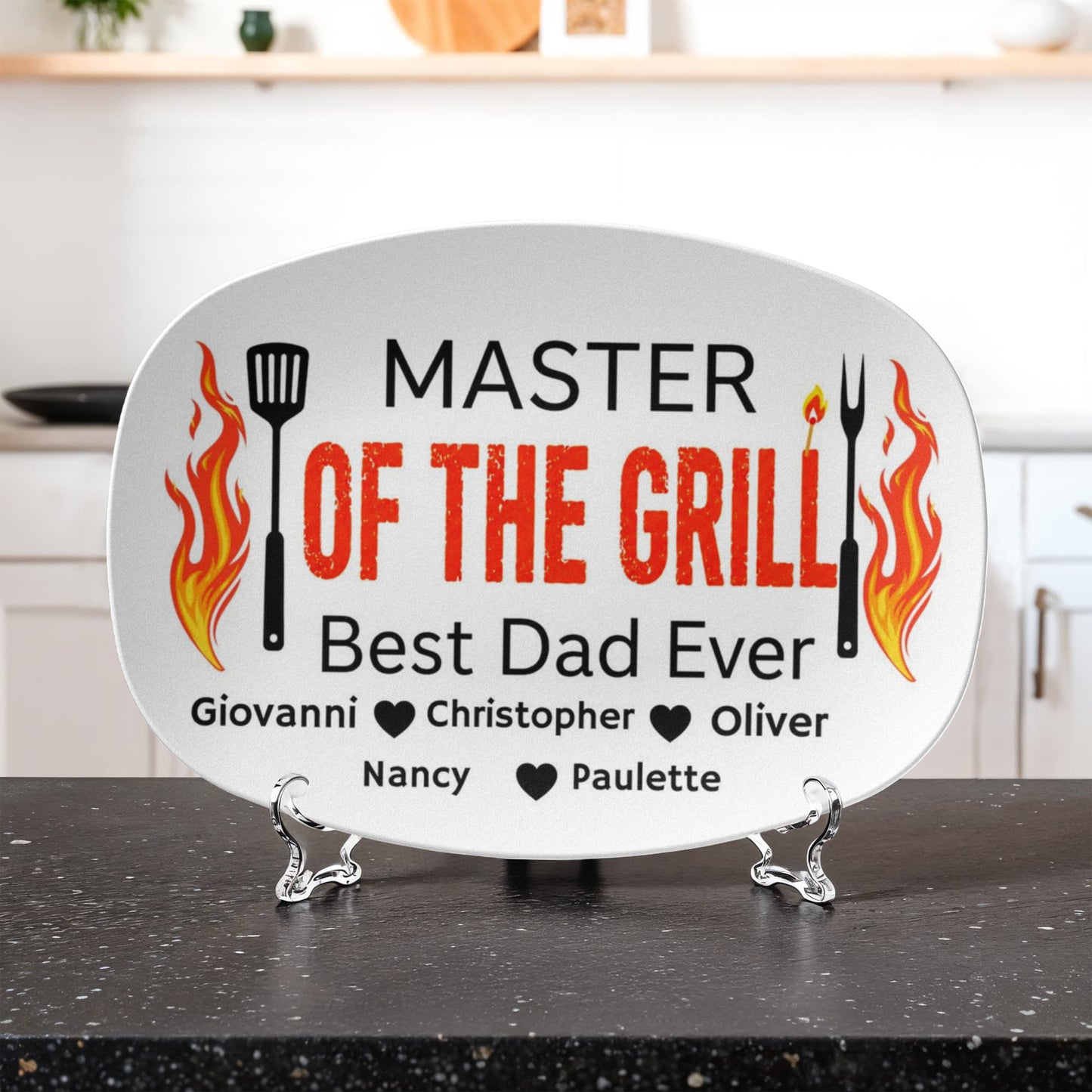 Personalized Master of the Grill Father’s Day Platter – Best Dad Ever