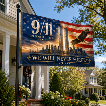 We Will Never Forget 9/11 Memorial Flag