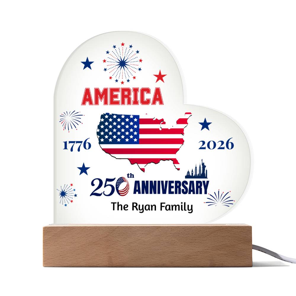 Personalized 250th Anniversary America Plaque | 1776–2026 Patriotic Keepsake