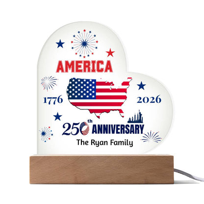 Personalized 250th Anniversary America Plaque | 1776–2026 Patriotic Keepsake