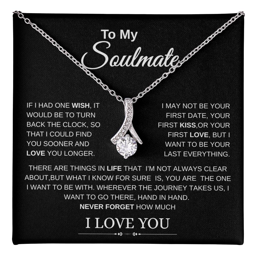 To My Soulmate Pendant Necklace – “I Love You” Message Card Gift