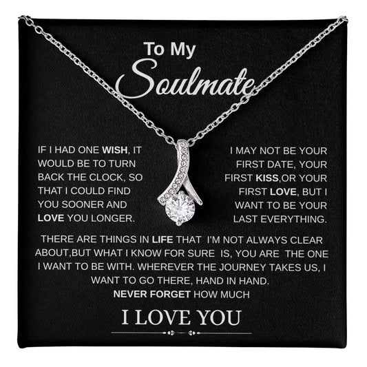 To My Soulmate Pendant Necklace – “I Love You” Message Card Gift