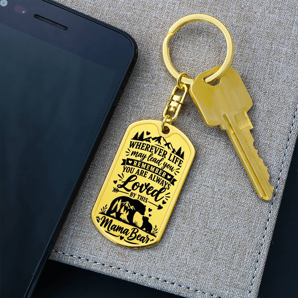 Mama Bear Wherever Life Leads You Dog Tag Necklace