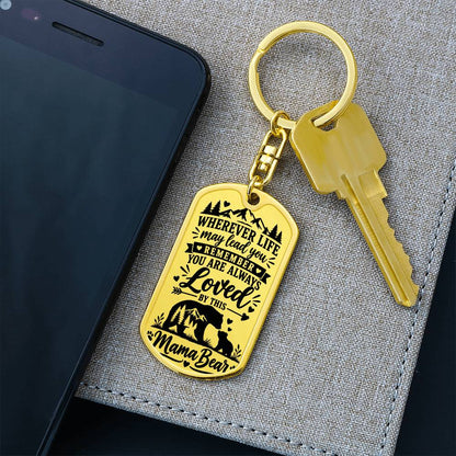 Mama Bear Wherever Life Leads You Dog Tag Necklace