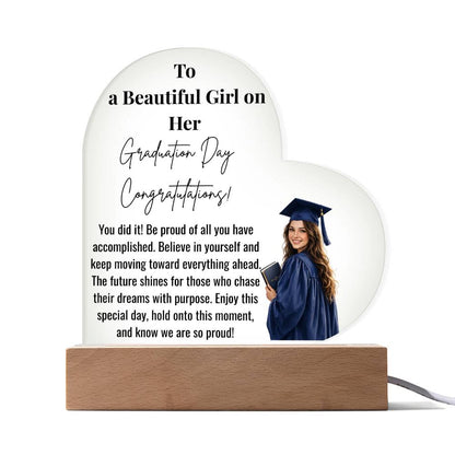 Graduation Day Heart Acrylic Plaque for Her