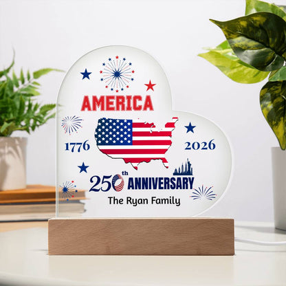 Personalized 250th Anniversary America Plaque | 1776–2026 Patriotic Keepsake