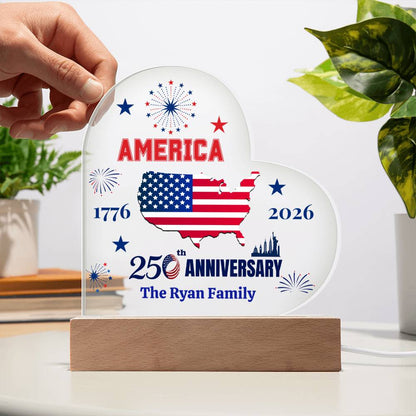 Personalized 250th Anniversary America Plaque | 1776–2026 Patriotic Keepsake