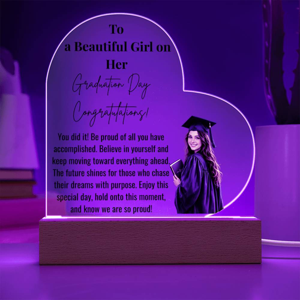 Graduation Day Heart Acrylic Plaque for Her