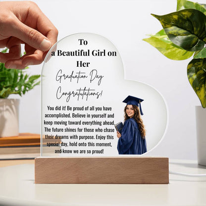 Graduation Day Heart Acrylic Plaque for Her