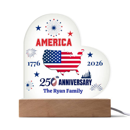 Personalized 250th Anniversary America Plaque | 1776–2026 Patriotic Keepsake