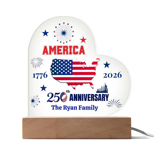 Personalized 250th Anniversary America Plaque | 1776–2026 Patriotic Keepsake