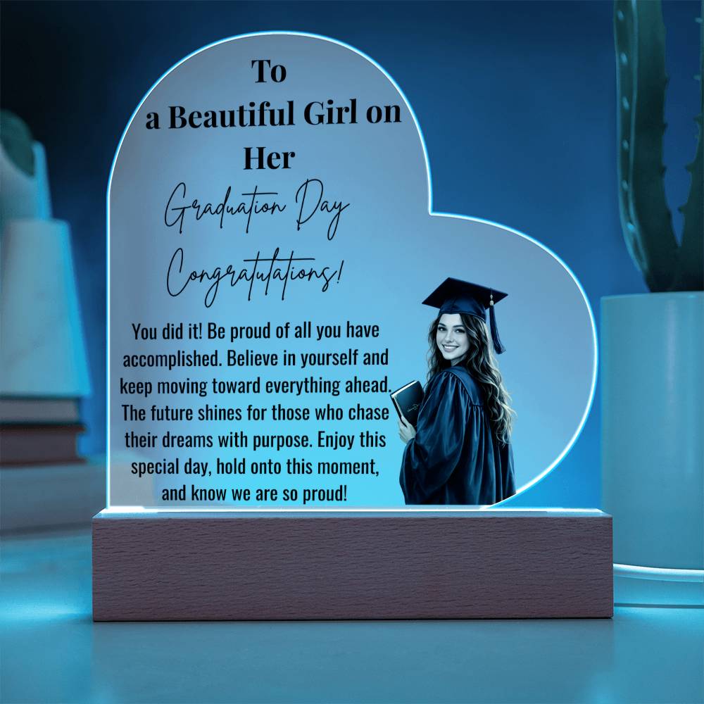 Graduation Day Heart Acrylic Plaque for Her