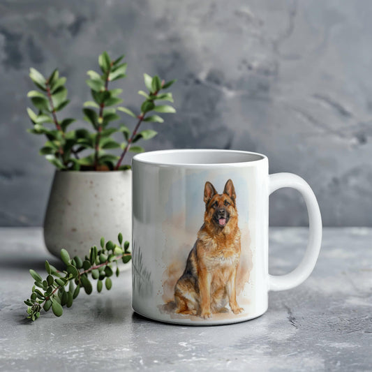 Personalized Ceramic Mug with German Shepherd Design