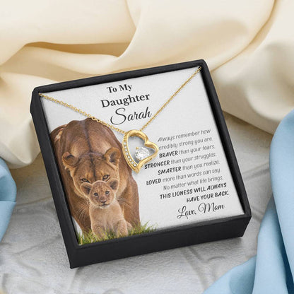 Personalized Forever Love Necklace – “Always Have Your Back” Lioness Gift