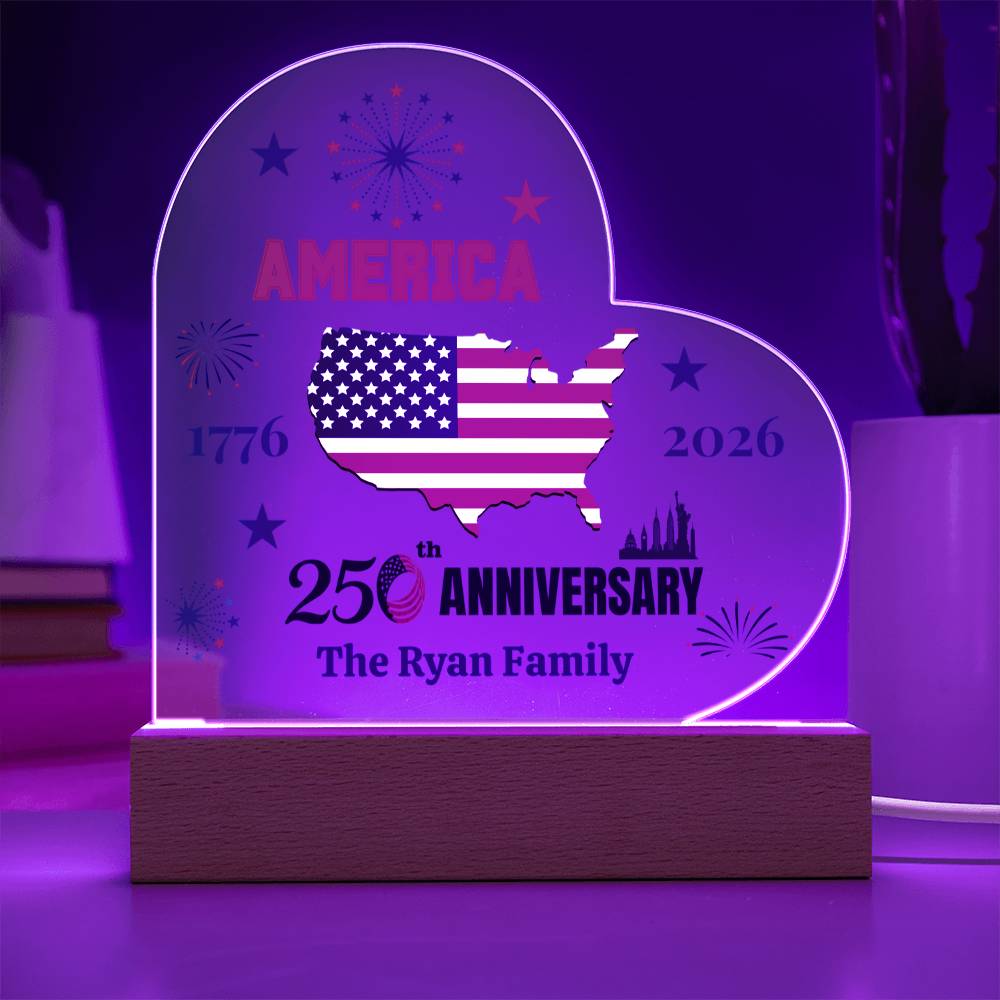 Personalized 250th Anniversary America Plaque | 1776–2026 Patriotic Keepsake