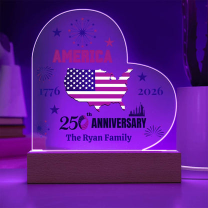 Personalized 250th Anniversary America Plaque | 1776–2026 Patriotic Keepsake