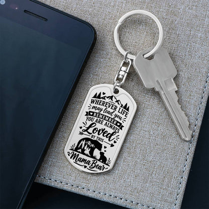 Mama Bear Wherever Life Leads You Dog Tag Necklace