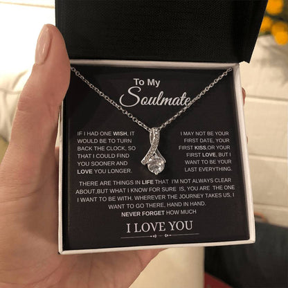 To My Soulmate Pendant Necklace – “I Love You” Message Card Gift