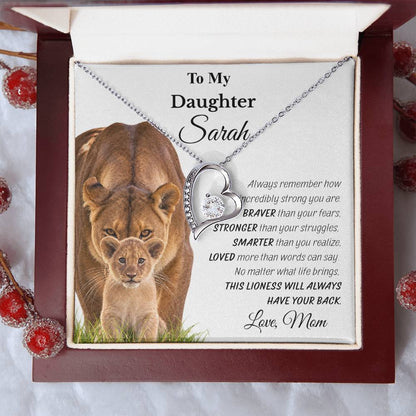 Personalized Forever Love Necklace – “Always Have Your Back” Lioness Gift