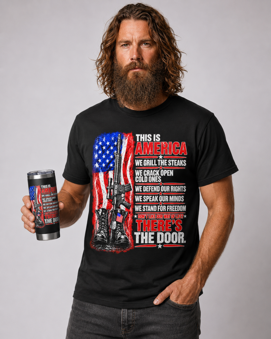 This Is America T-Shirt + 20oz Tumbler Bundle