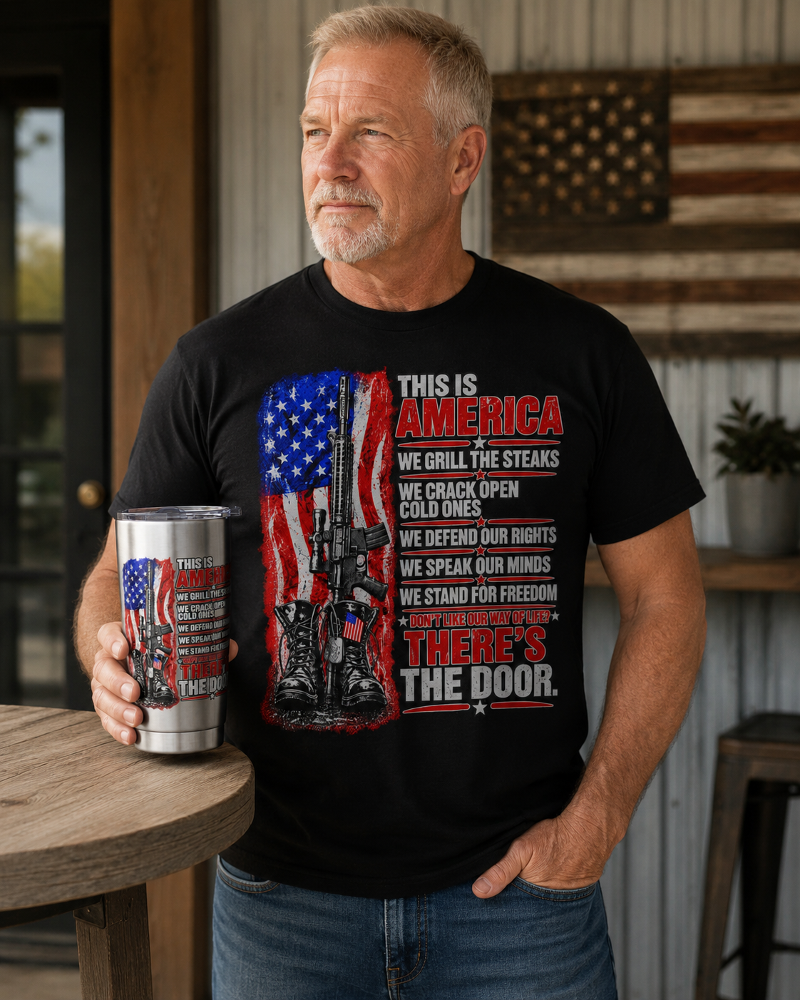 This Is America T-Shirt + 20oz Tumbler Bundle