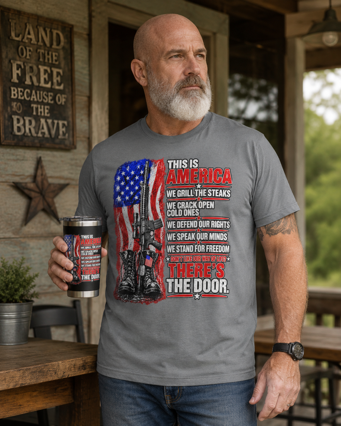 This Is America T-Shirt + 20oz Tumbler Bundle