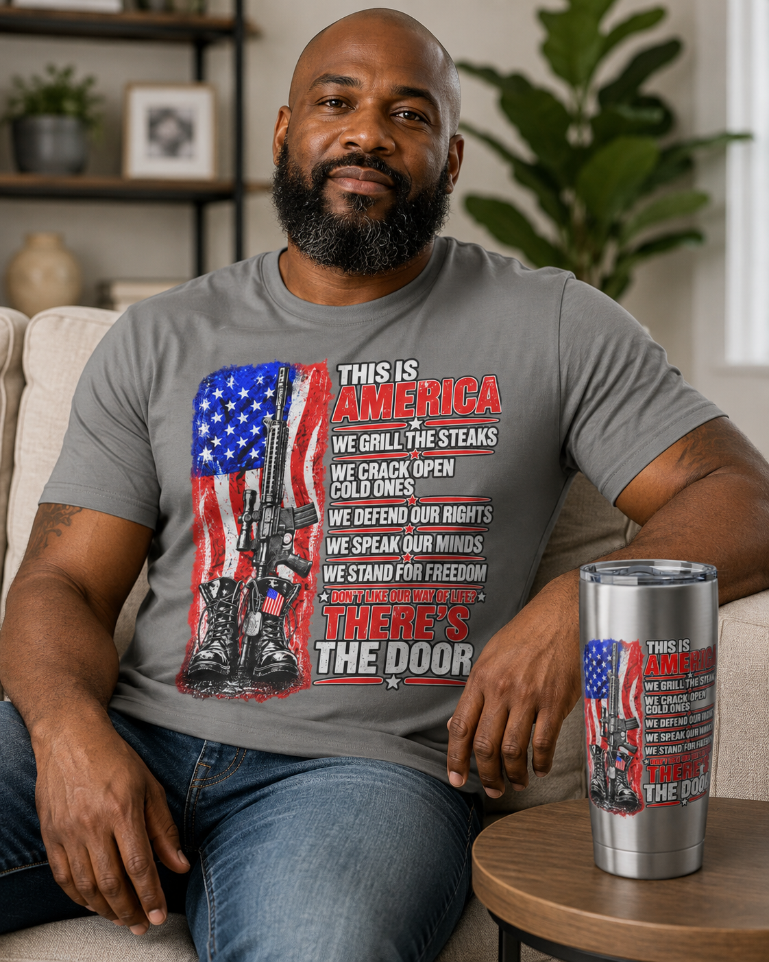 This Is America T-Shirt + 20oz Tumbler Bundle