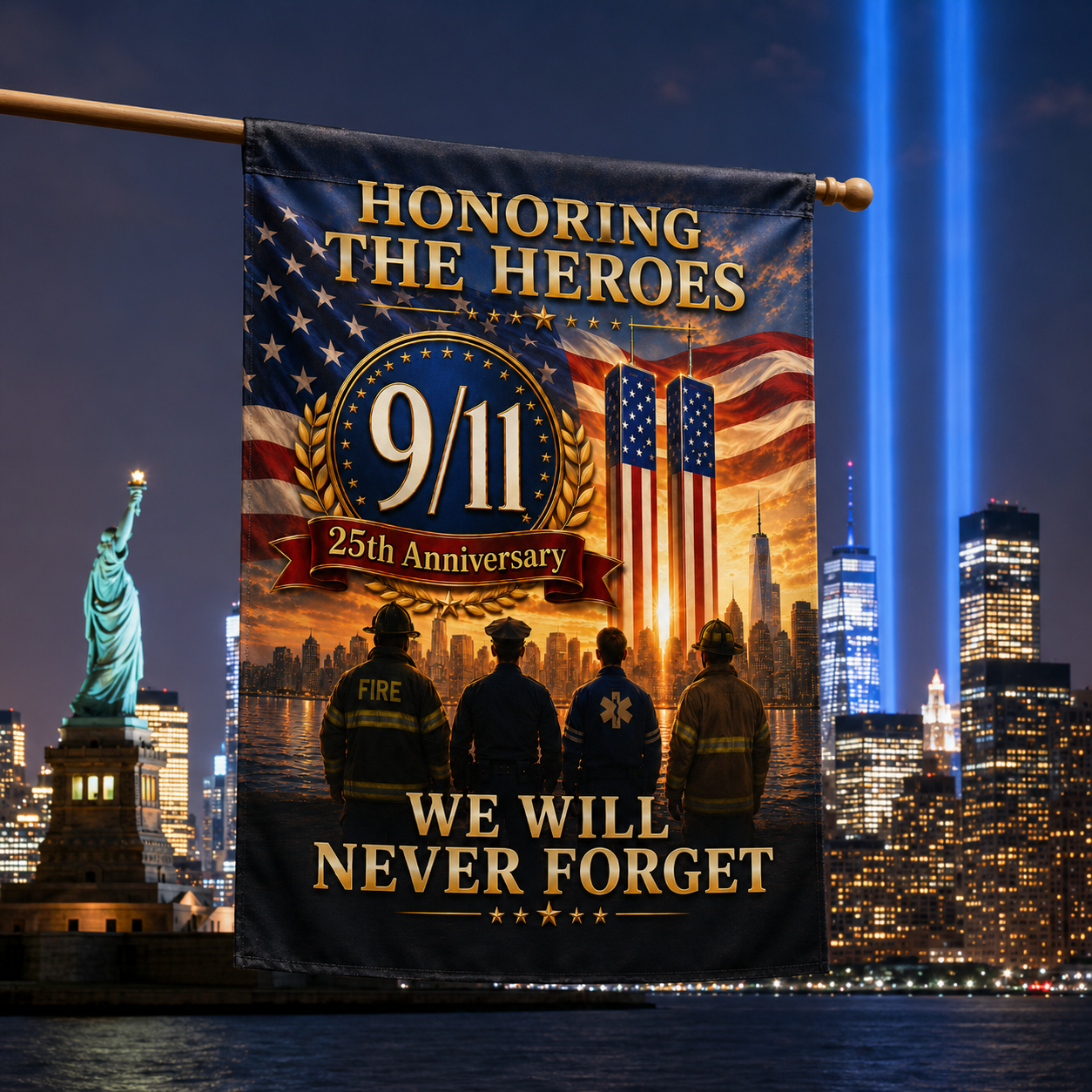Honoring the Heroes 9/11 Memorial Garden Flag