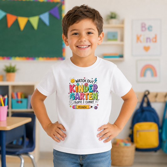 Personalized Back to School Shirt-Custom Kindergarten Tee