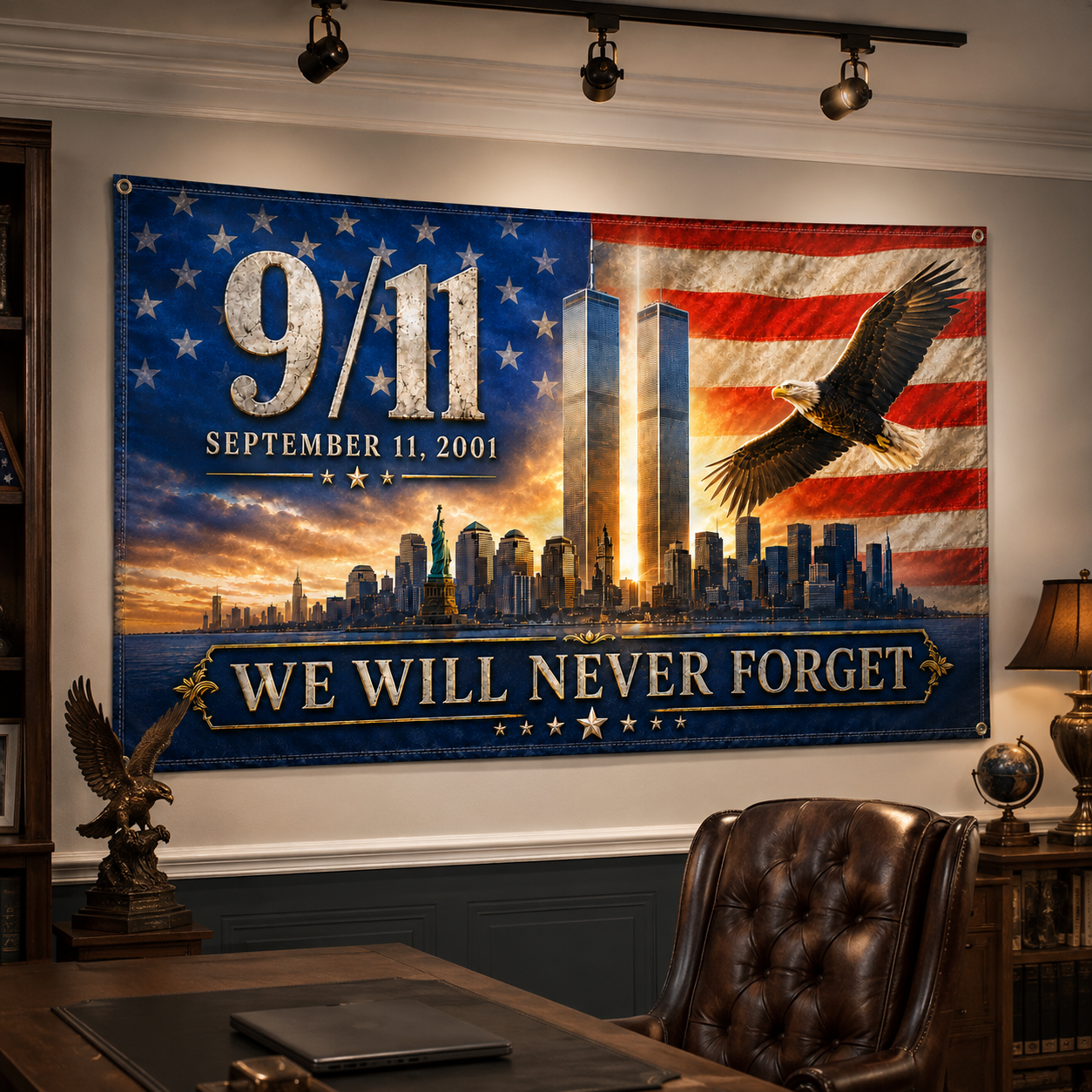 We Will Never Forget 9/11 Memorial Flag