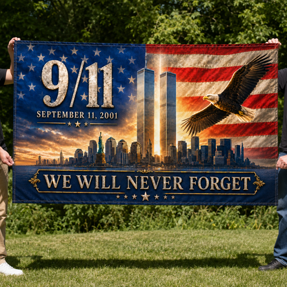 We Will Never Forget 9/11 Memorial Flag