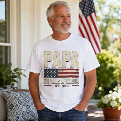 Dad 250 Years of Freedom Patriotic T-Shirt