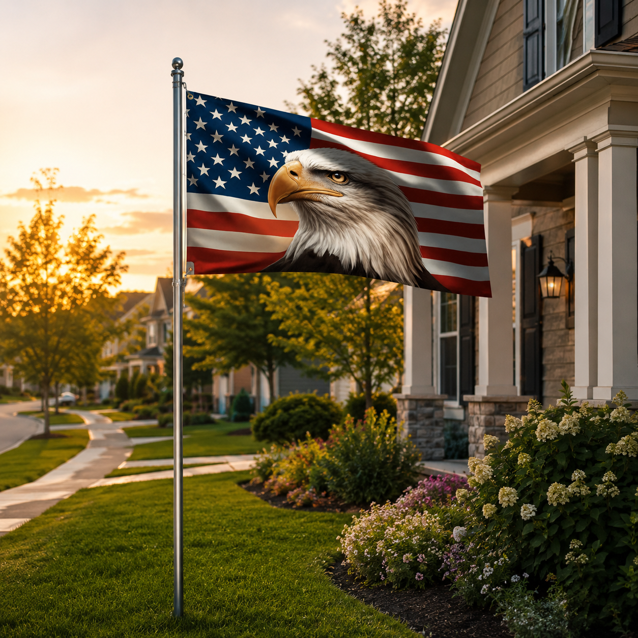 American Eagle Patriotic Flag