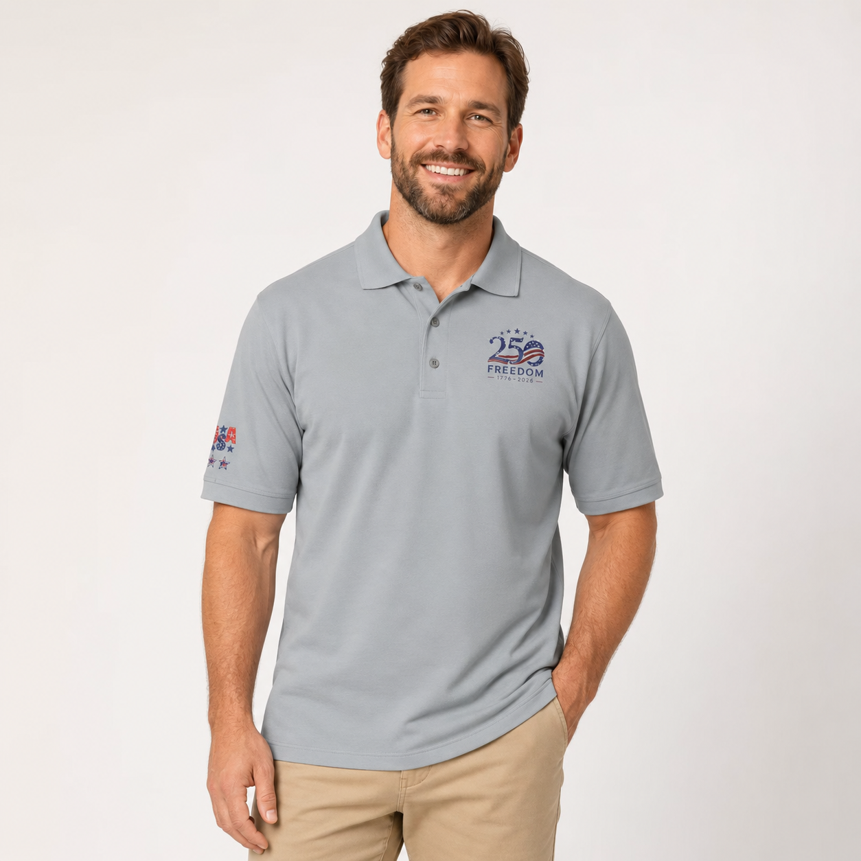 America 250 Freedom Embroidered Polo Shirt