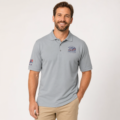 America 250 Freedom Embroidered Polo Shirt