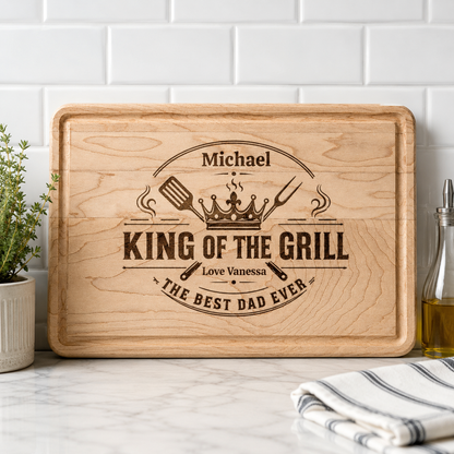 Personalized King of the Grill Cutting Board