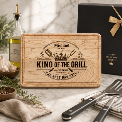 Personalized King of the Grill Cutting Board