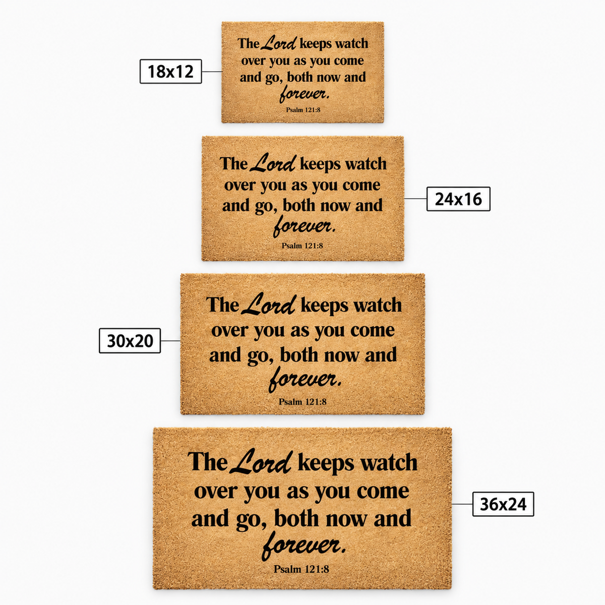 The Lord Keeps Watch Christian Doormat – Psalm 121:8 Inspirational Welcome Mat