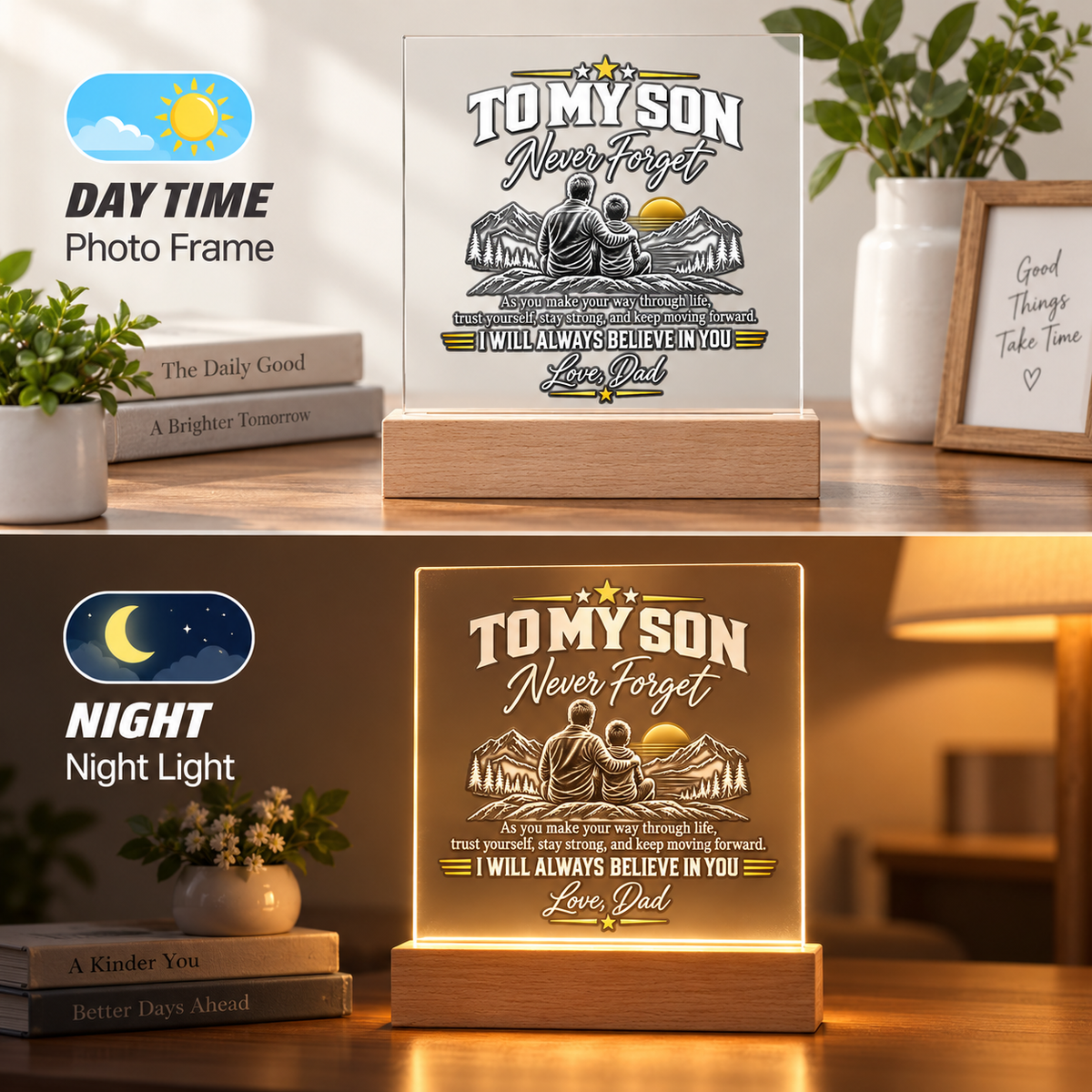 To My Son – Never Forget Acrylic LED Plaque | From , Dad