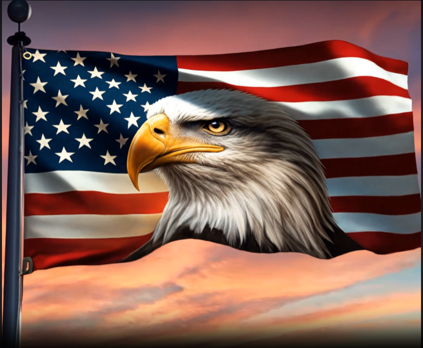 American Eagle Patriotic Flag