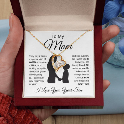 To My Mom — Forever Your Son Necklace Gift Set