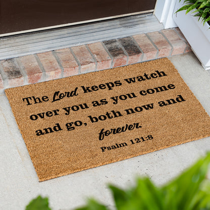 The Lord Keeps Watch Christian Doormat – Psalm 121:8 Inspirational Welcome Mat