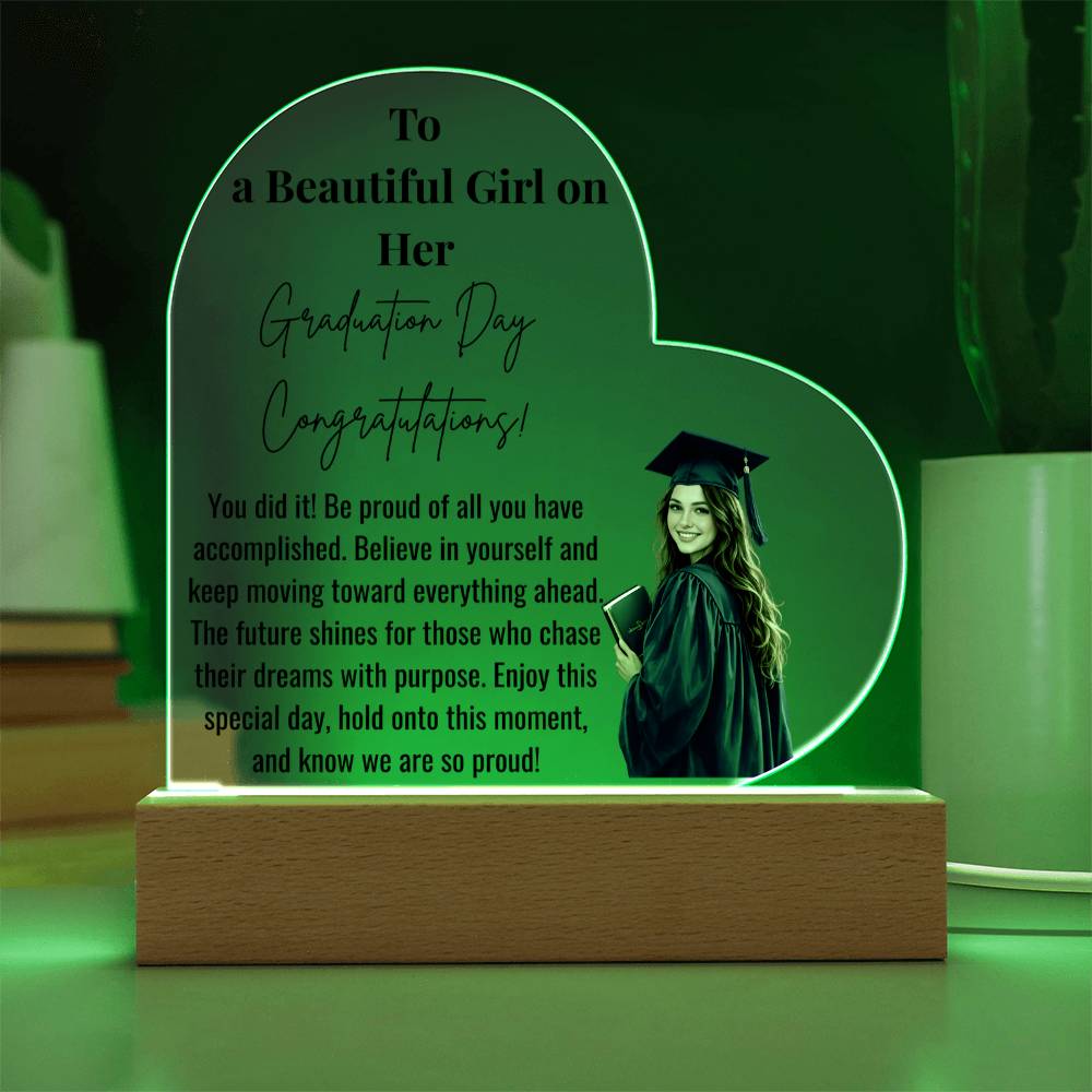 Graduation Day Heart Acrylic Plaque for Her
