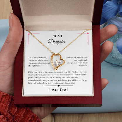 To My Daughter – Love, Dad Message Card Necklace