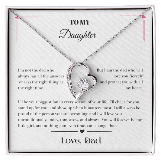 To My Daughter – Love, Dad Message Card Necklace