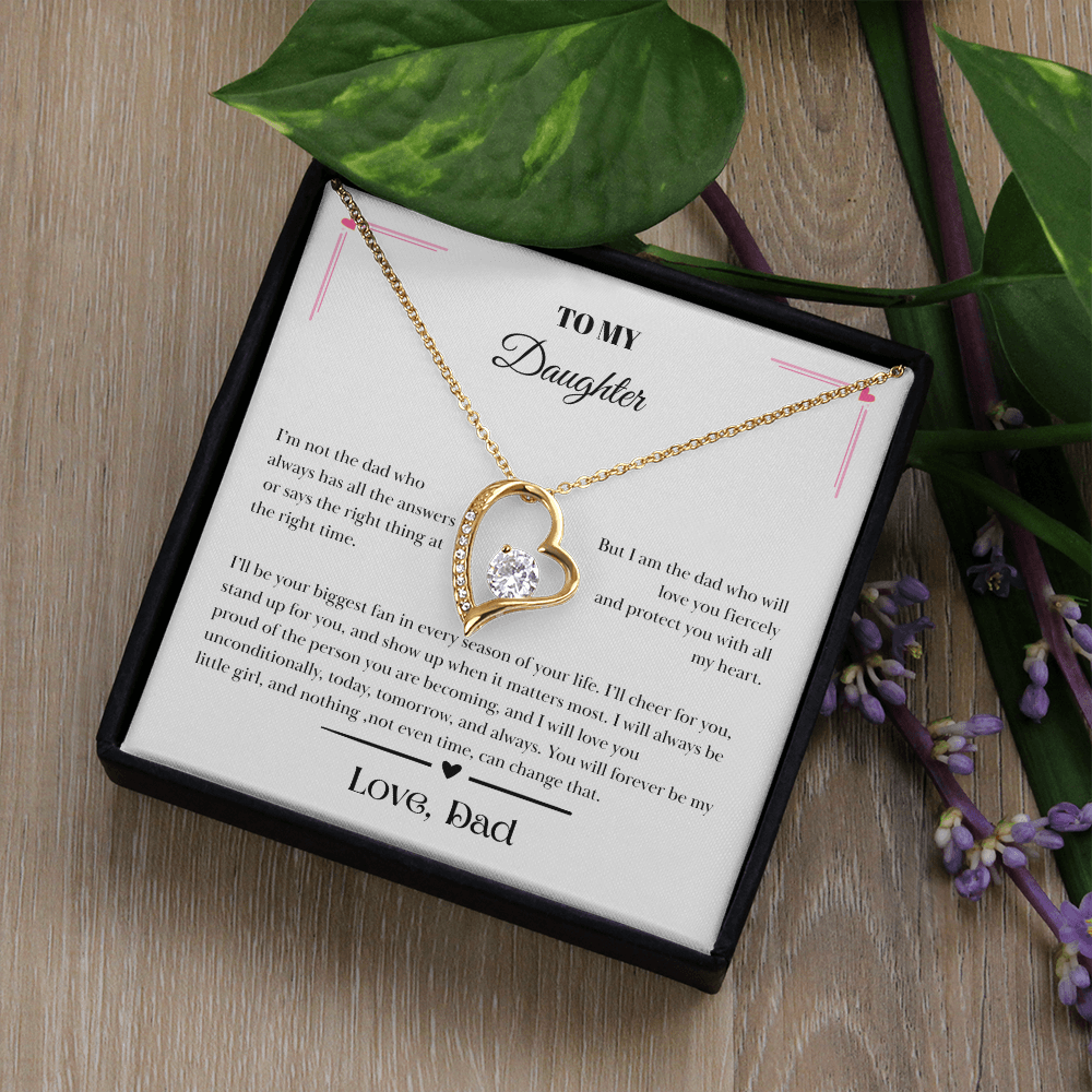 To My Daughter – Love, Dad Message Card Necklace