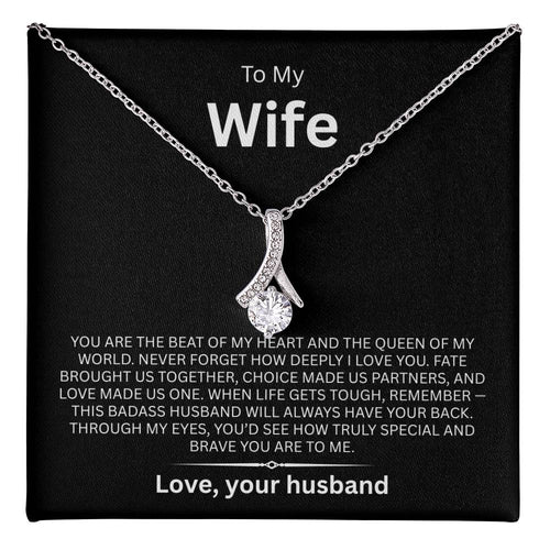 To My Wife Alluring Beauty Necklace with Message Card