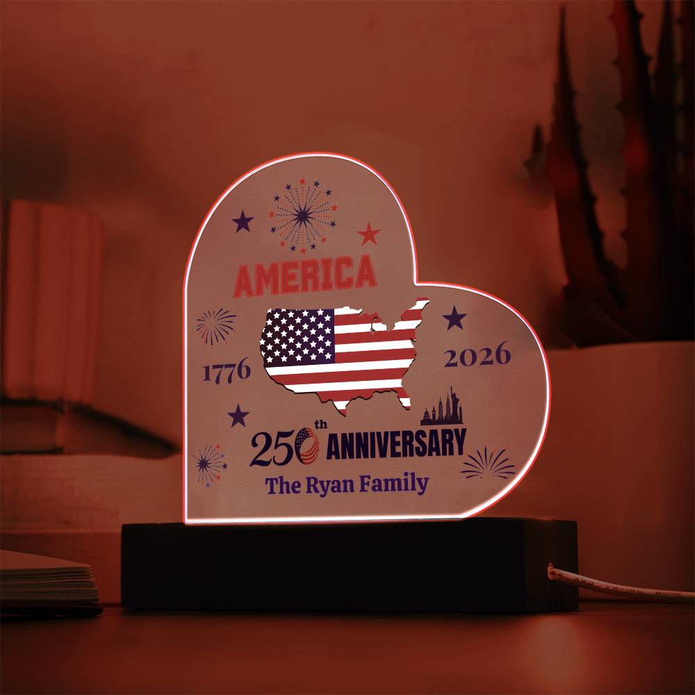 Personalized 250th Anniversary America Plaque | 1776–2026 Patriotic Keepsake